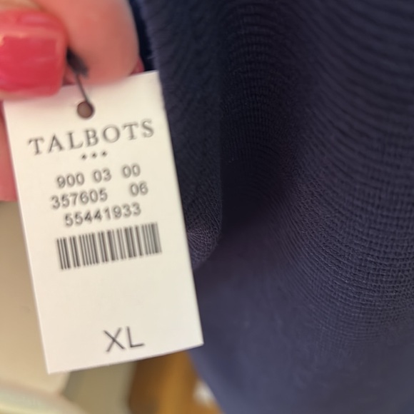 Talbots navy blue sleeveless button accent blouse Size XL New - Picture 5 of 9